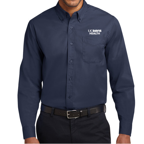  Navy Twill Button Down Long Sleeve - UC Davis Health