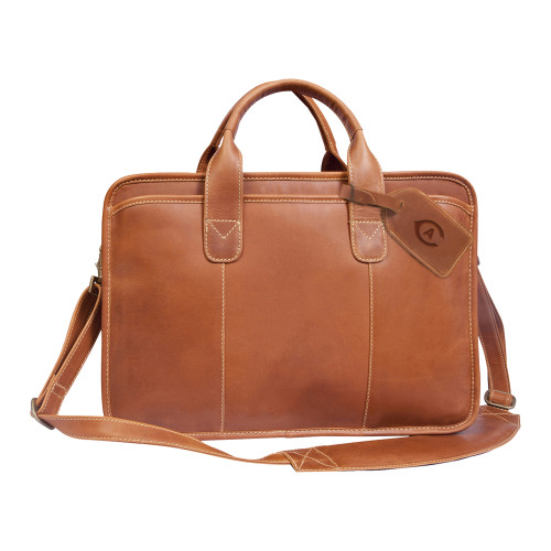 Canyon Tan Buffalo Valley Briefcase - Secondary Athletics Mark Engraved