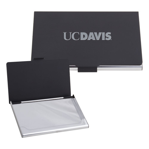  Black Metal Business Card Case - UC DAVIS Engraved